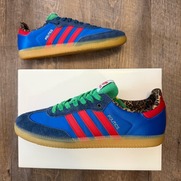 Sneaker Politics x Adidas Samba Consortium Cup Blue Red Green